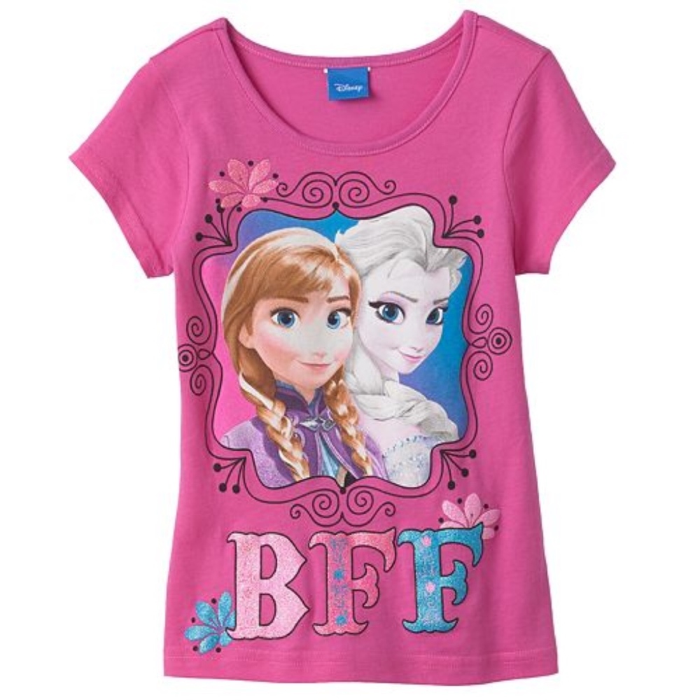 Disney Frozen Elsa & Anna Tee Girls Sz 5 NEW